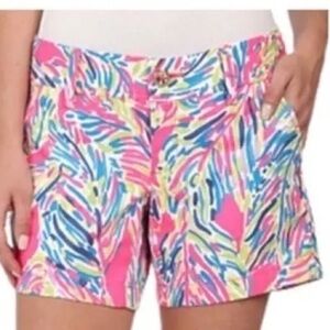 Lilly Pulitzer Callahan Cotton Short in Palm Reader Pink Multi - NWOT - Size 8